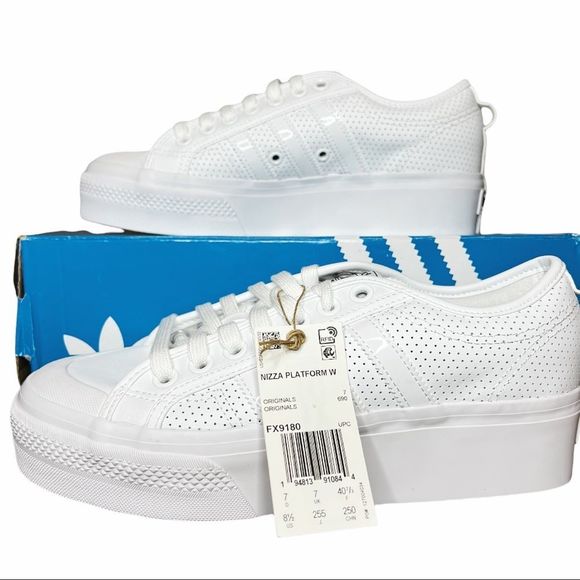 adidas | Shoes | Adidas Nizza Original Platform Sneakers White On White |  Poshmark
